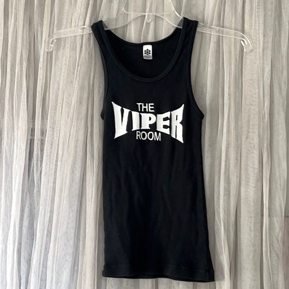 ⭐️ Legendary Viper Room vintage 90s Johnny Depp Classic Girl black tank S - Picture 1 of 14